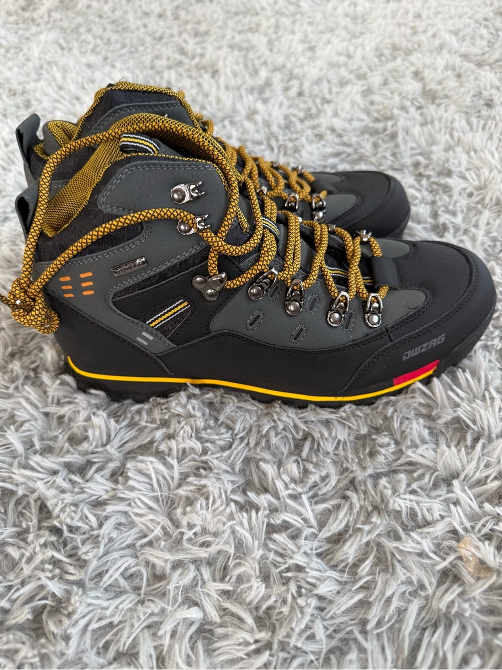 Men's Gray and Yellow Trail-Ready Hiking Boots